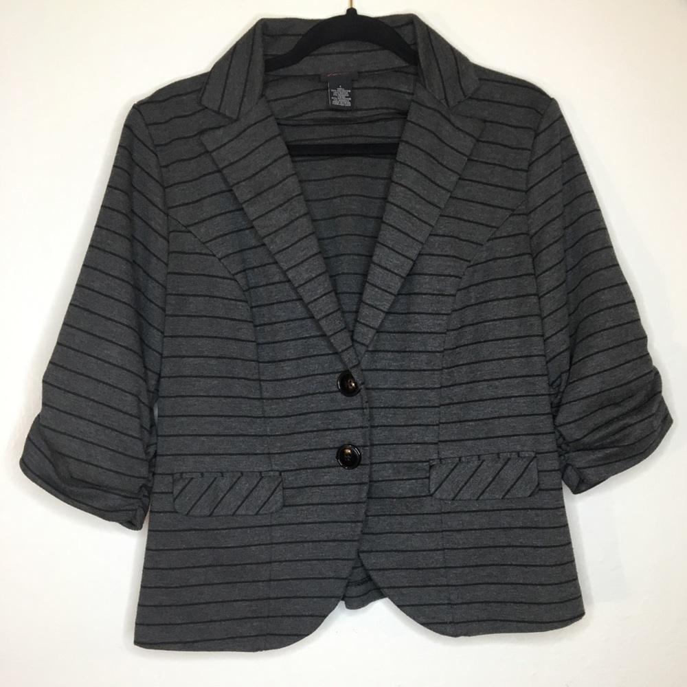 Torrid grey and black stripped blazer